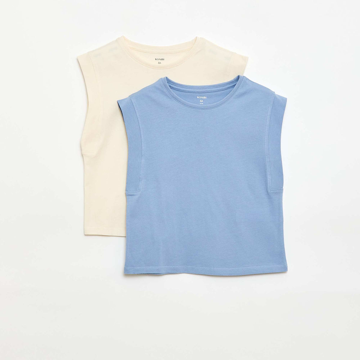 Pack de 2 camisetas de tirantes lisas AZUL