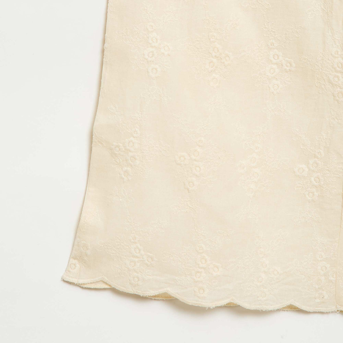 Pantalón de popelina con bordados BLANCO