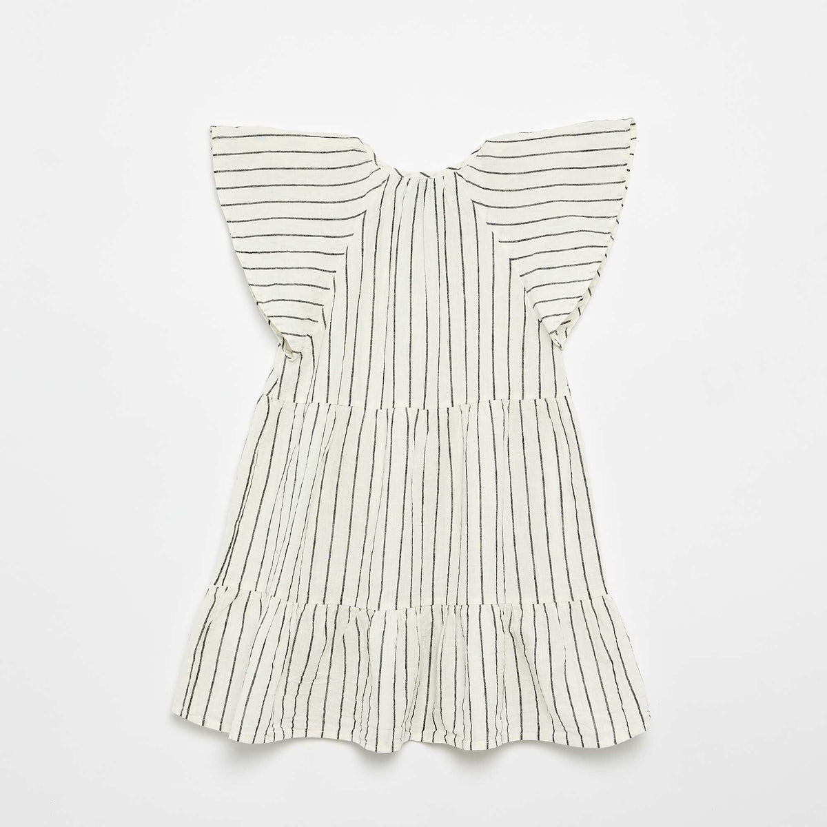 Vestido de rayas con corte evasé CRUDO