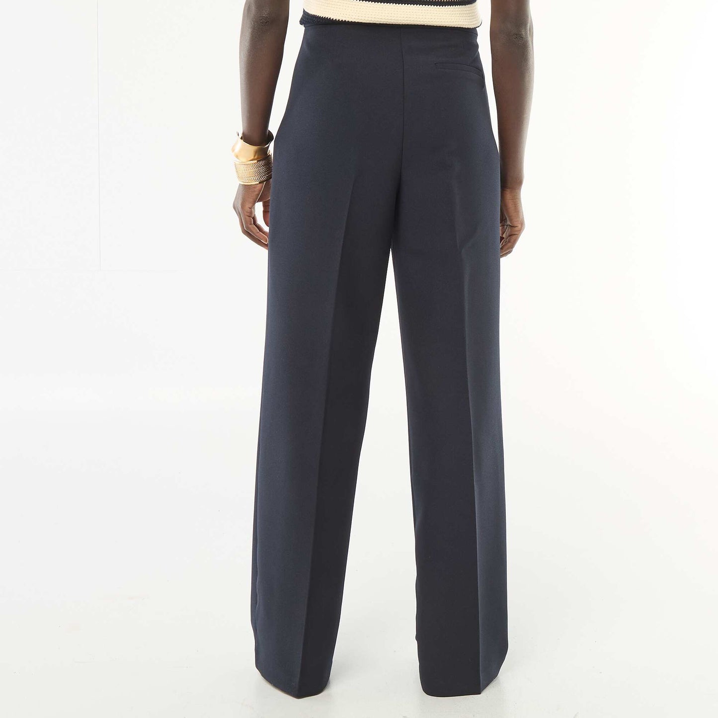 Pantalón ancho con botones estilo marinero AZUL