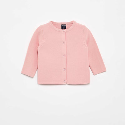 Cárdigan de punto fino liso ROSA