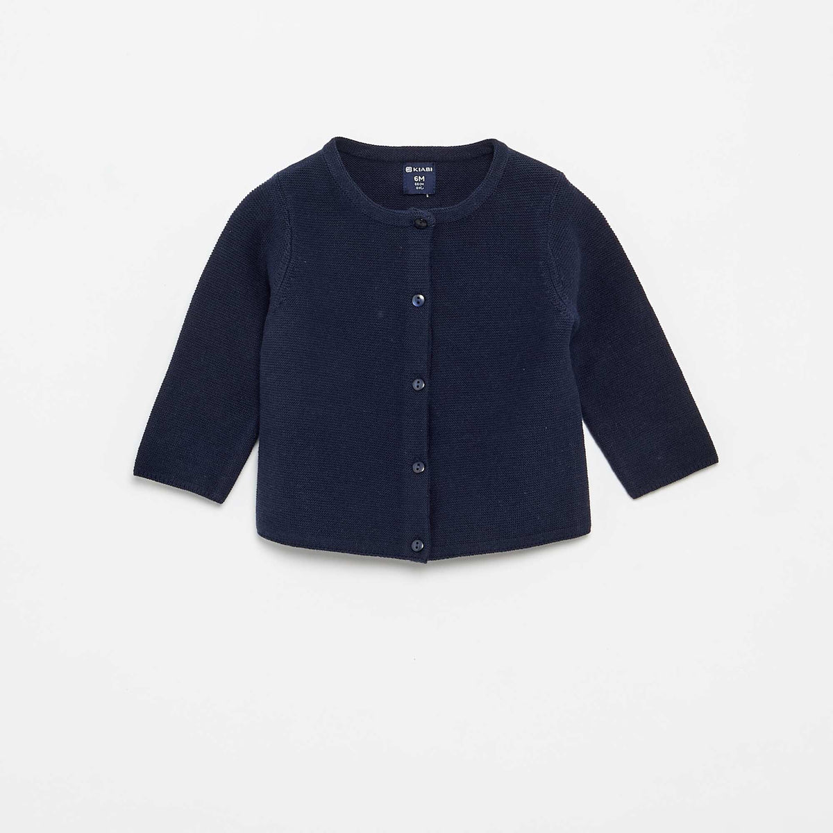 Cárdigan de punto fino liso AZUL