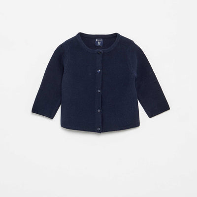 Cárdigan de punto fino liso AZUL