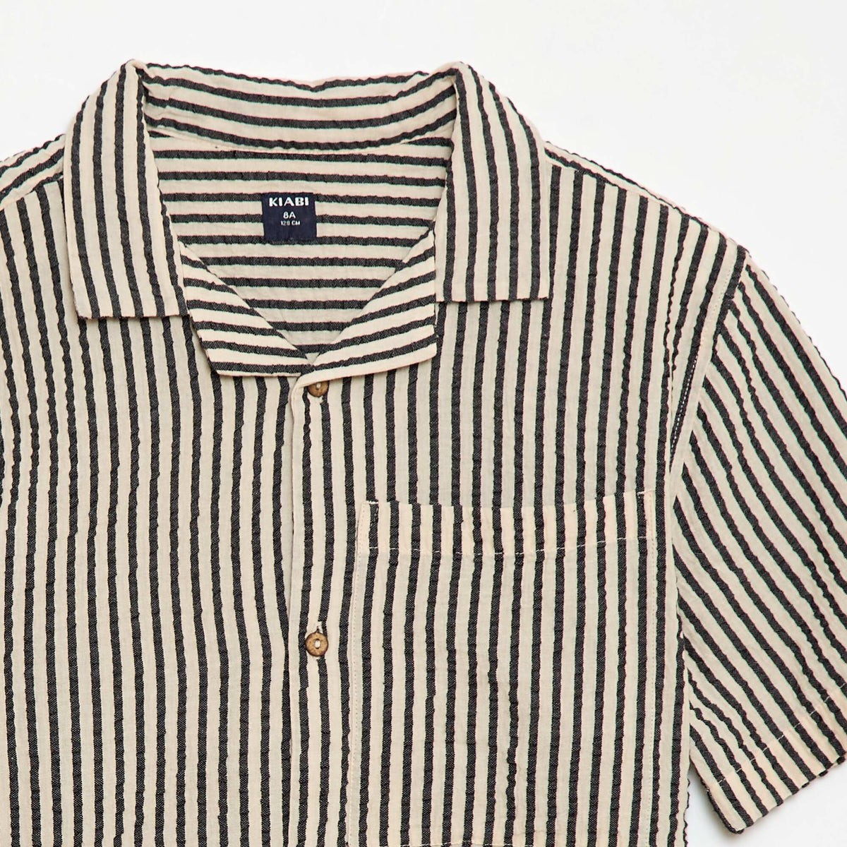 Camisa crepé de manga corta BEIGE