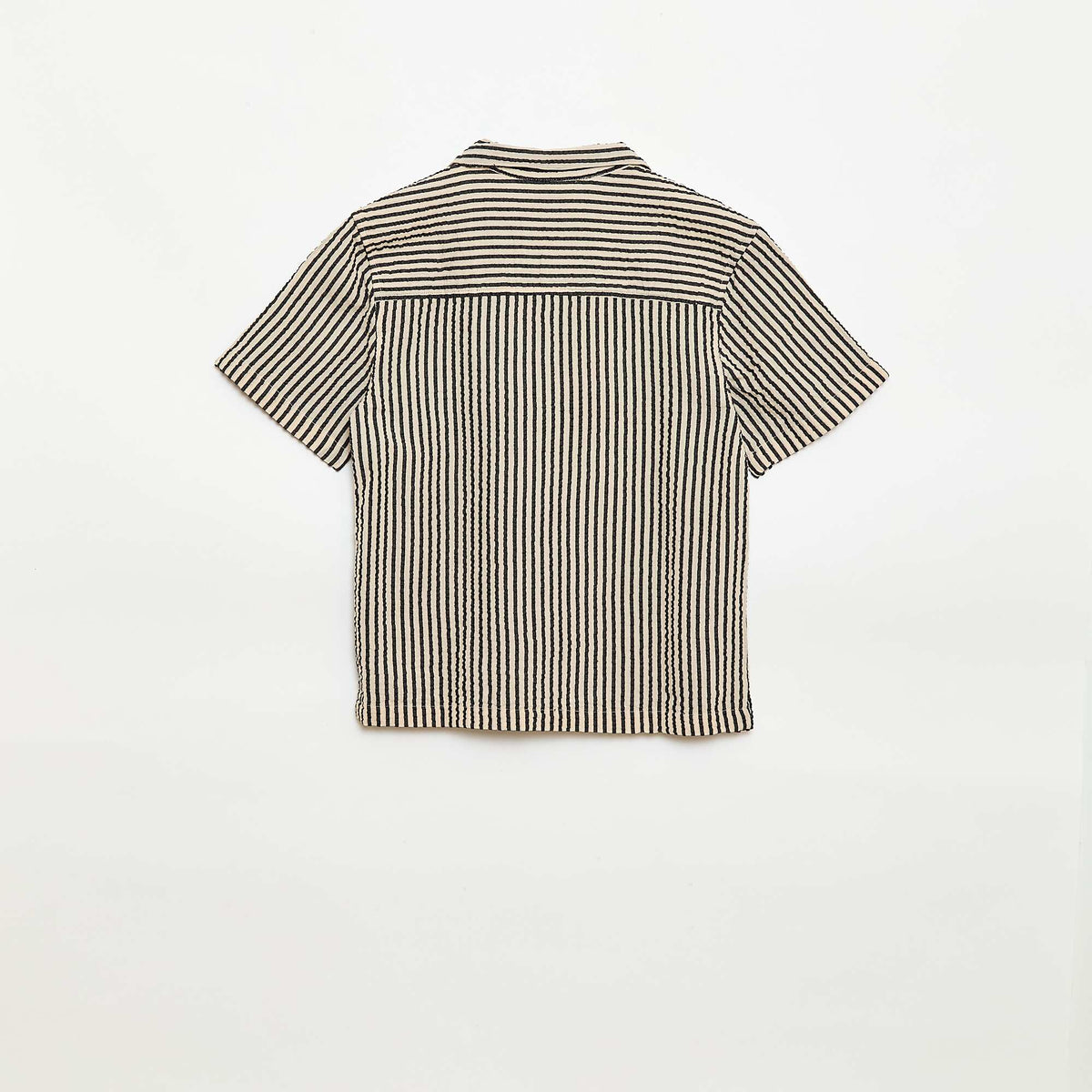 Camisa crepé de manga corta BEIGE
