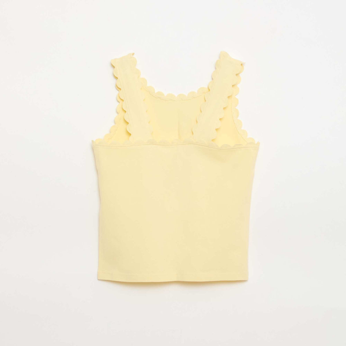 Camiseta de tirantes lisa con bordes ondulados AMARILLO