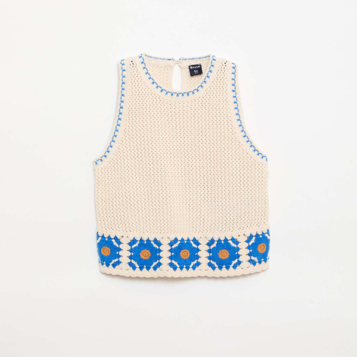 Top de ganchillo sin mangas BEIGE