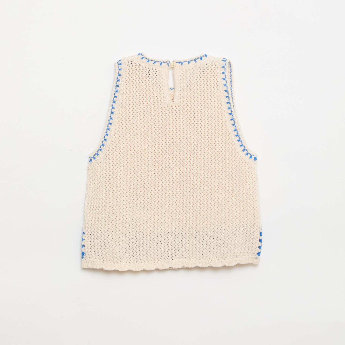 Top de ganchillo sin mangas BEIGE