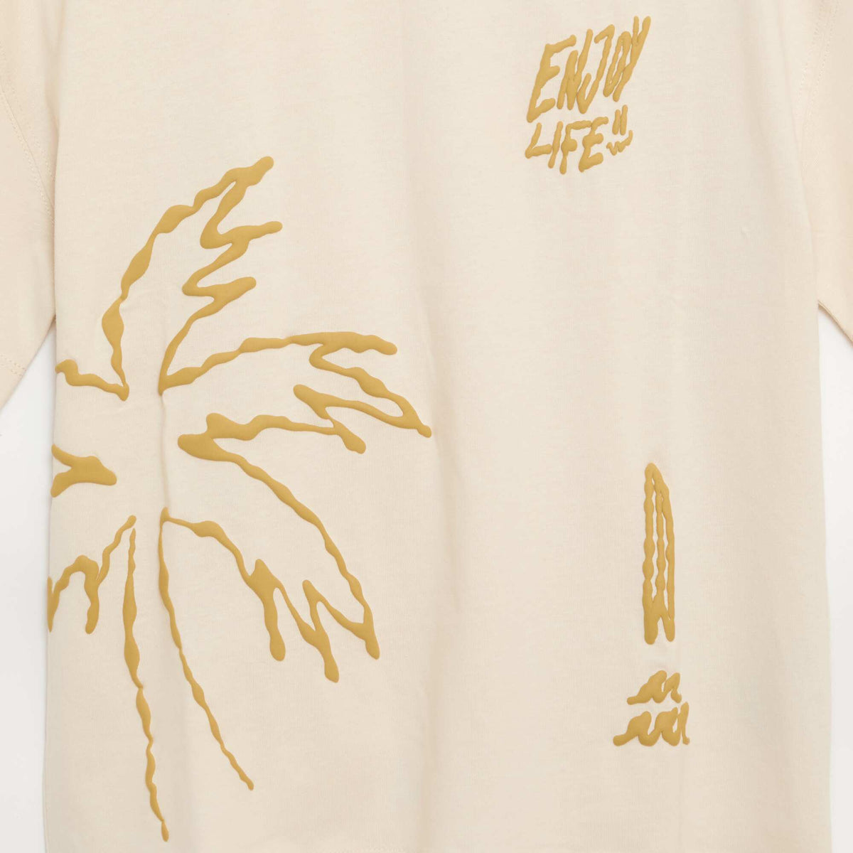 Camiseta estampada de manga corta BEIGE