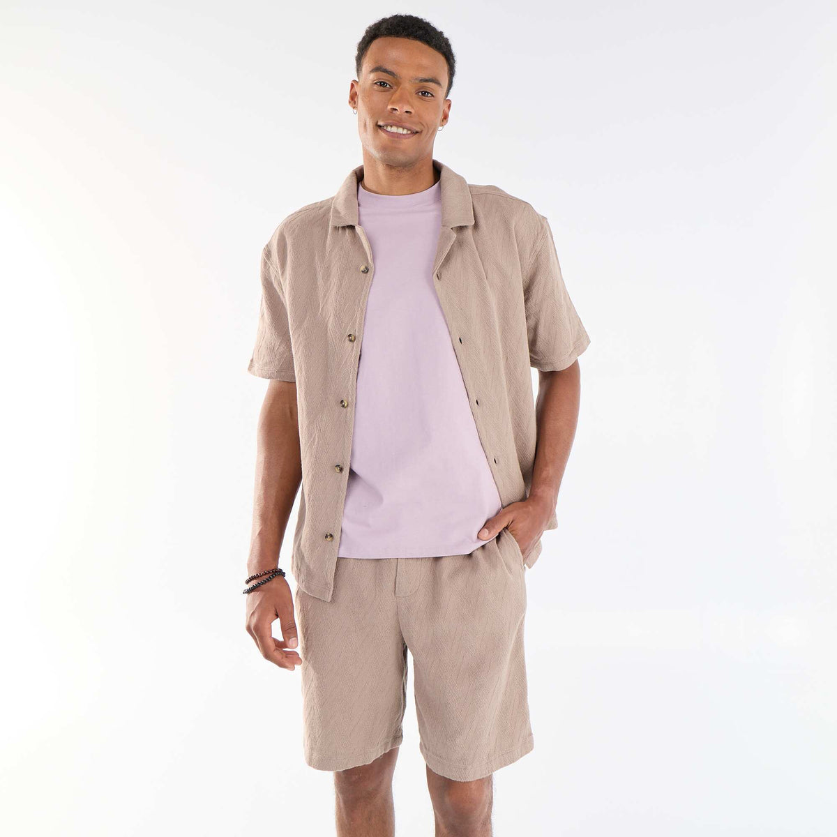 Bermuda de felpa ligera BEIGE