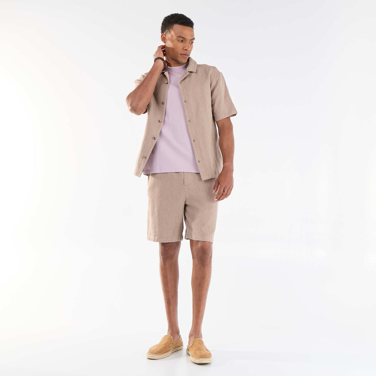 Bermuda de felpa ligera BEIGE