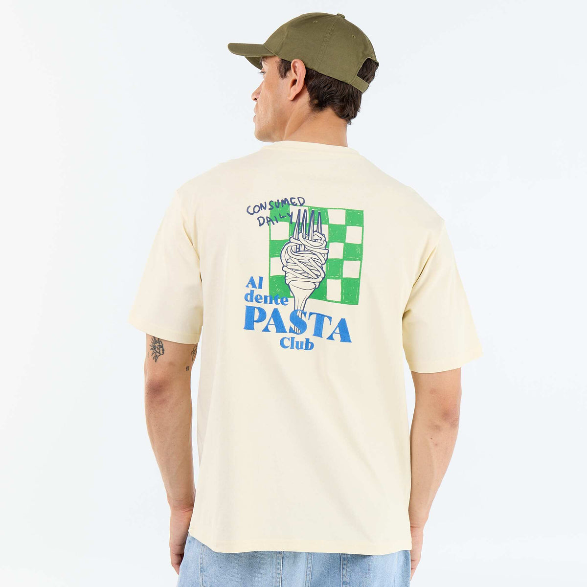 Camiseta de manga corta con estampados y bordados por delante y por detrás AMARILLO