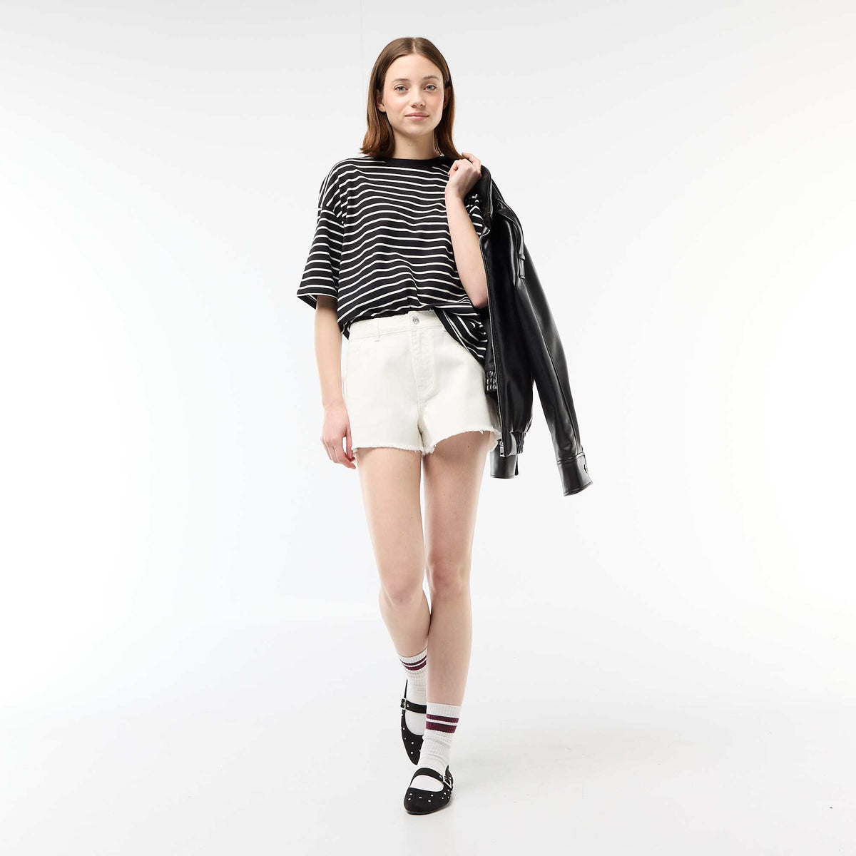 Pantalón corto jean BLANCO