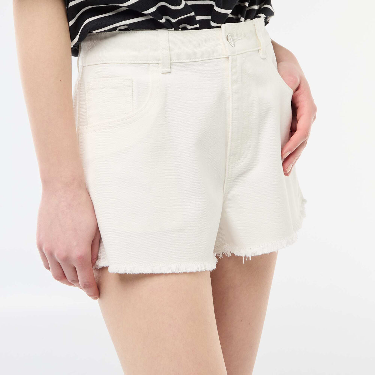 Pantalón corto jean BLANCO