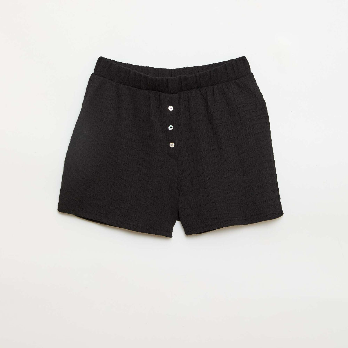 Pantalón corto de punto gofrado NEGRO