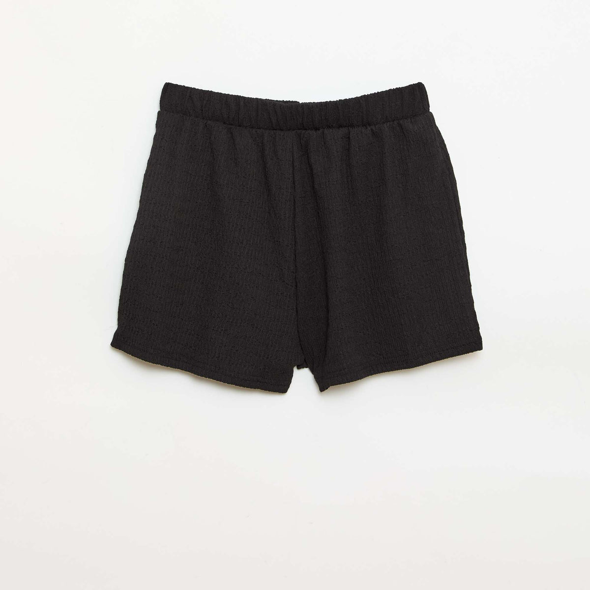Pantalón corto de punto gofrado NEGRO