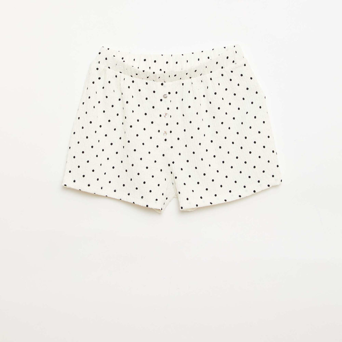 Pantalón corto de punto gofrado BLANCO
