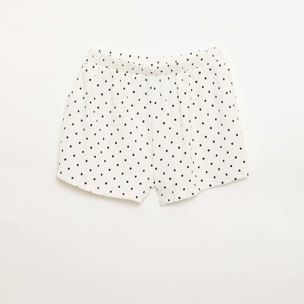 Pantalón corto de punto gofrado BLANCO