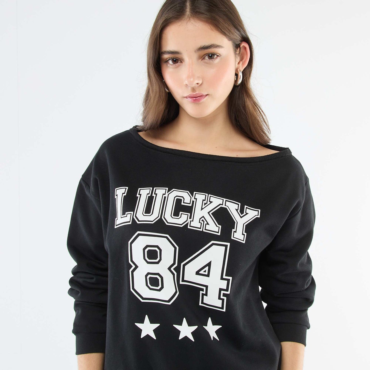Buzo de felpa estilo deportivo NEGRO