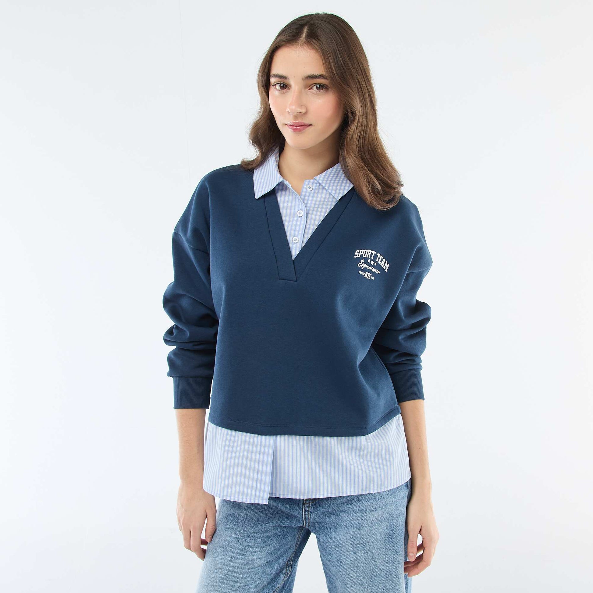 Buzo camisa 2 en 1 AZUL