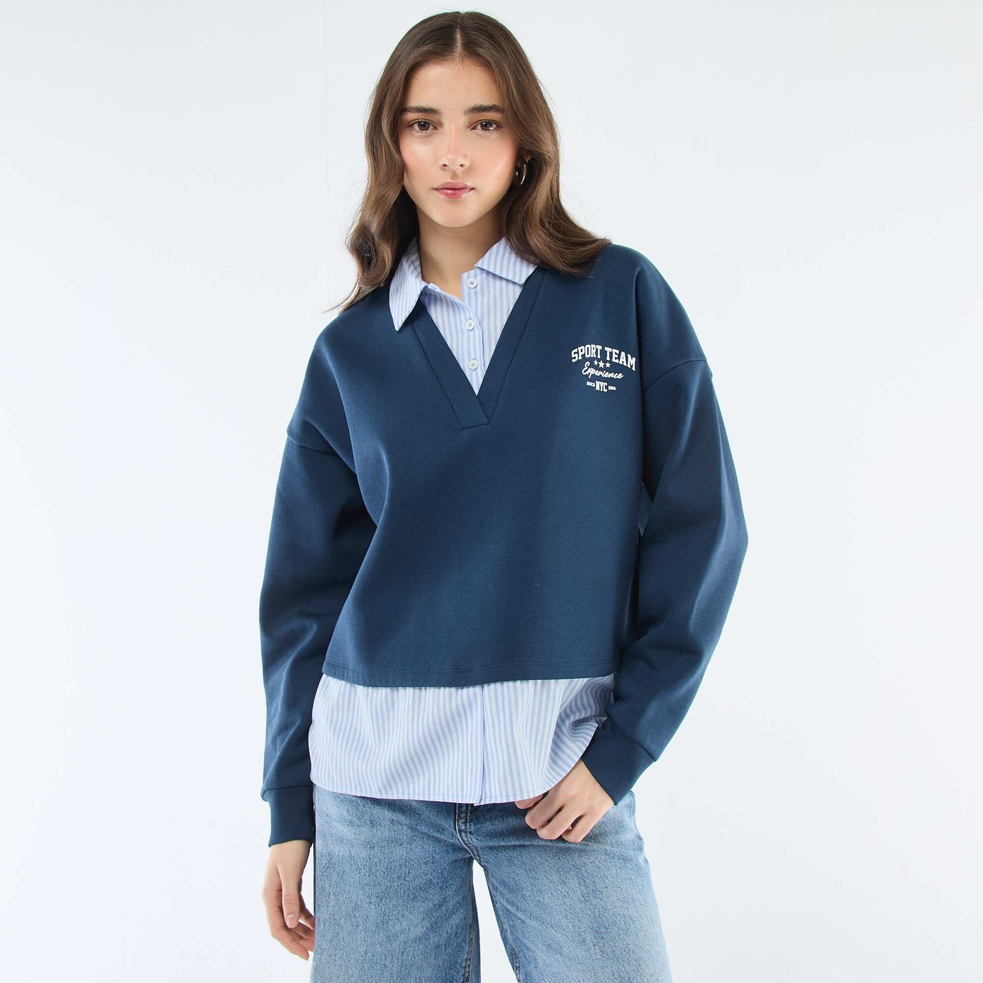 Buzo camisa 2 en 1 AZUL