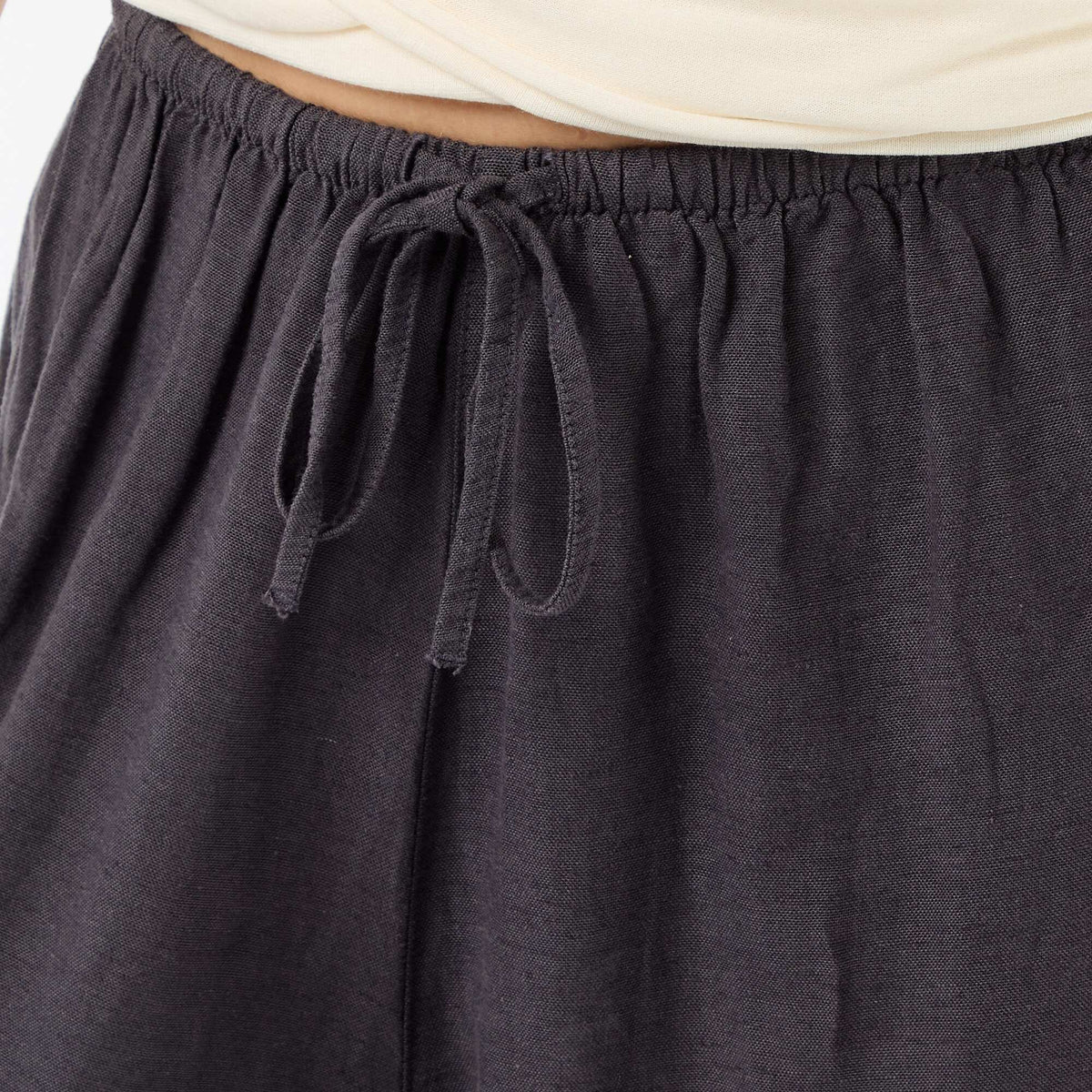 Pantalón ancho de mujer con cintura elástica y bajo ajustado GRIS