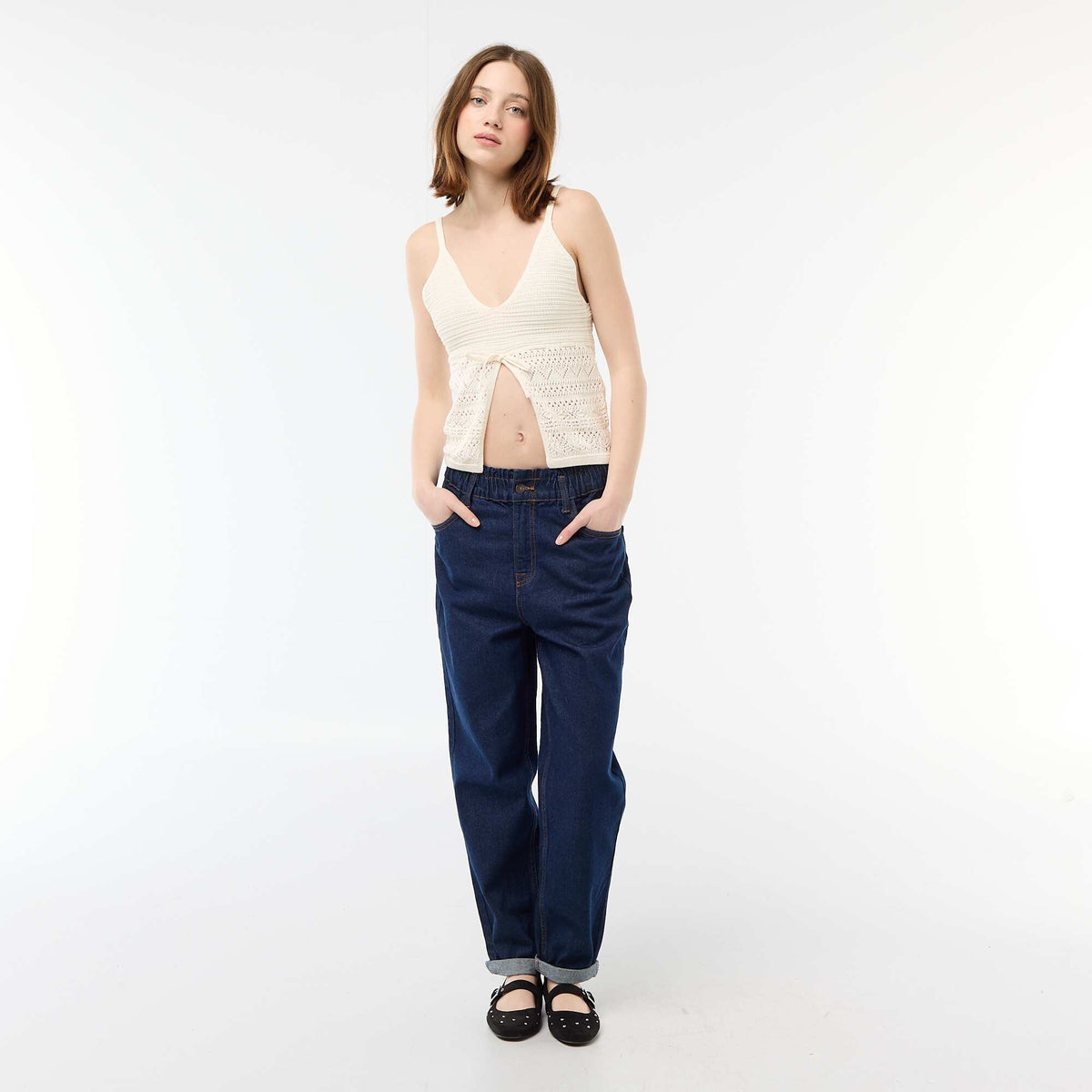 Crop top de ganchillo BEIGE