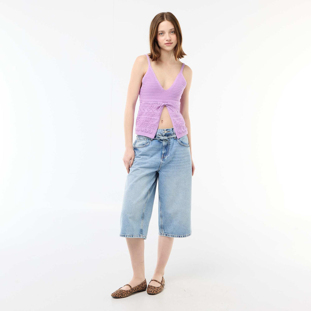 Crop top de ganchillo PURPURA