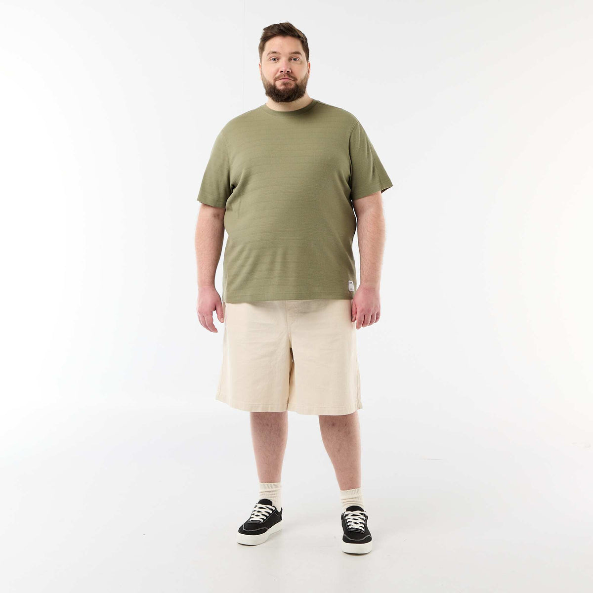Camiseta de tejido fantasía acanalado VERDE