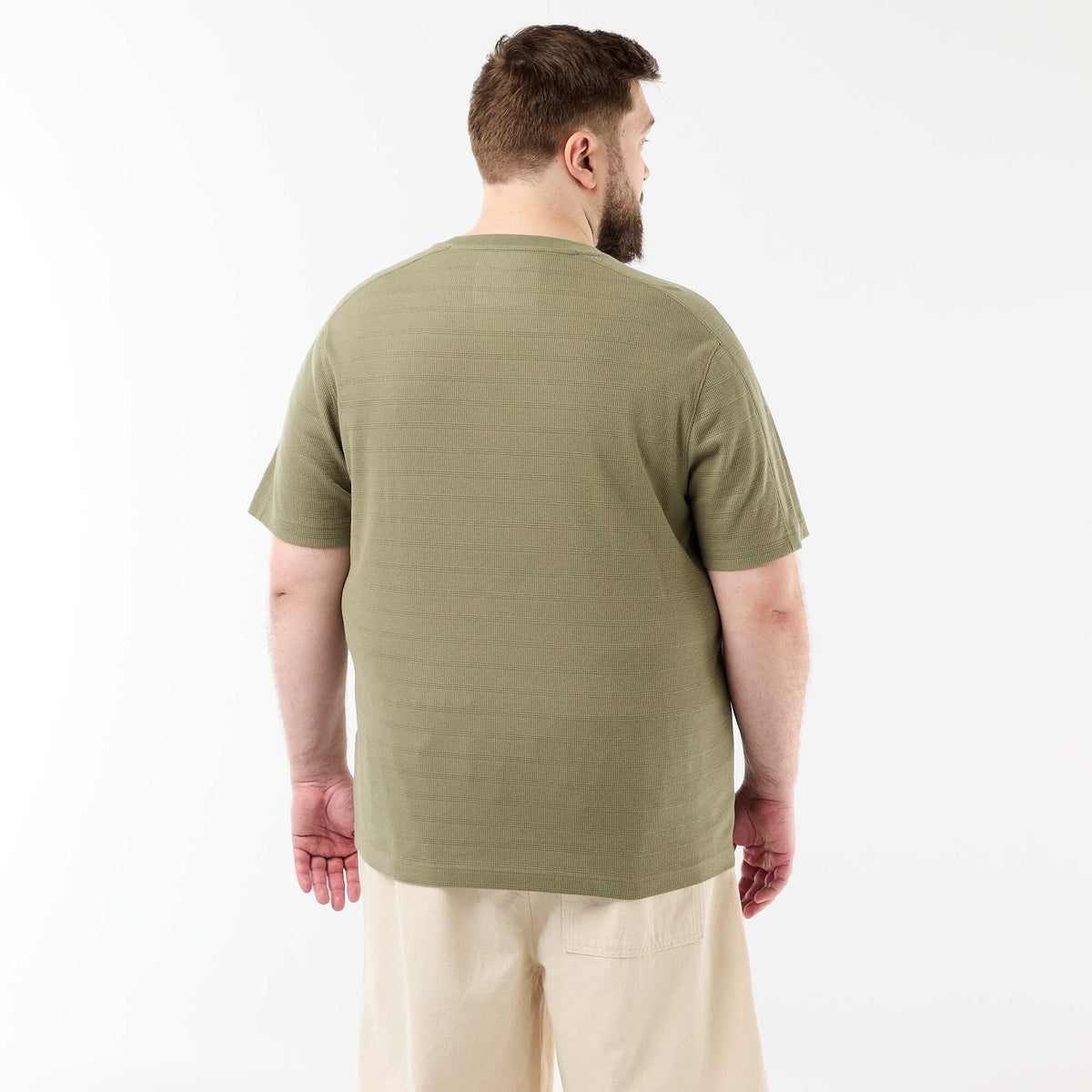 Camiseta de tejido fantasía acanalado VERDE