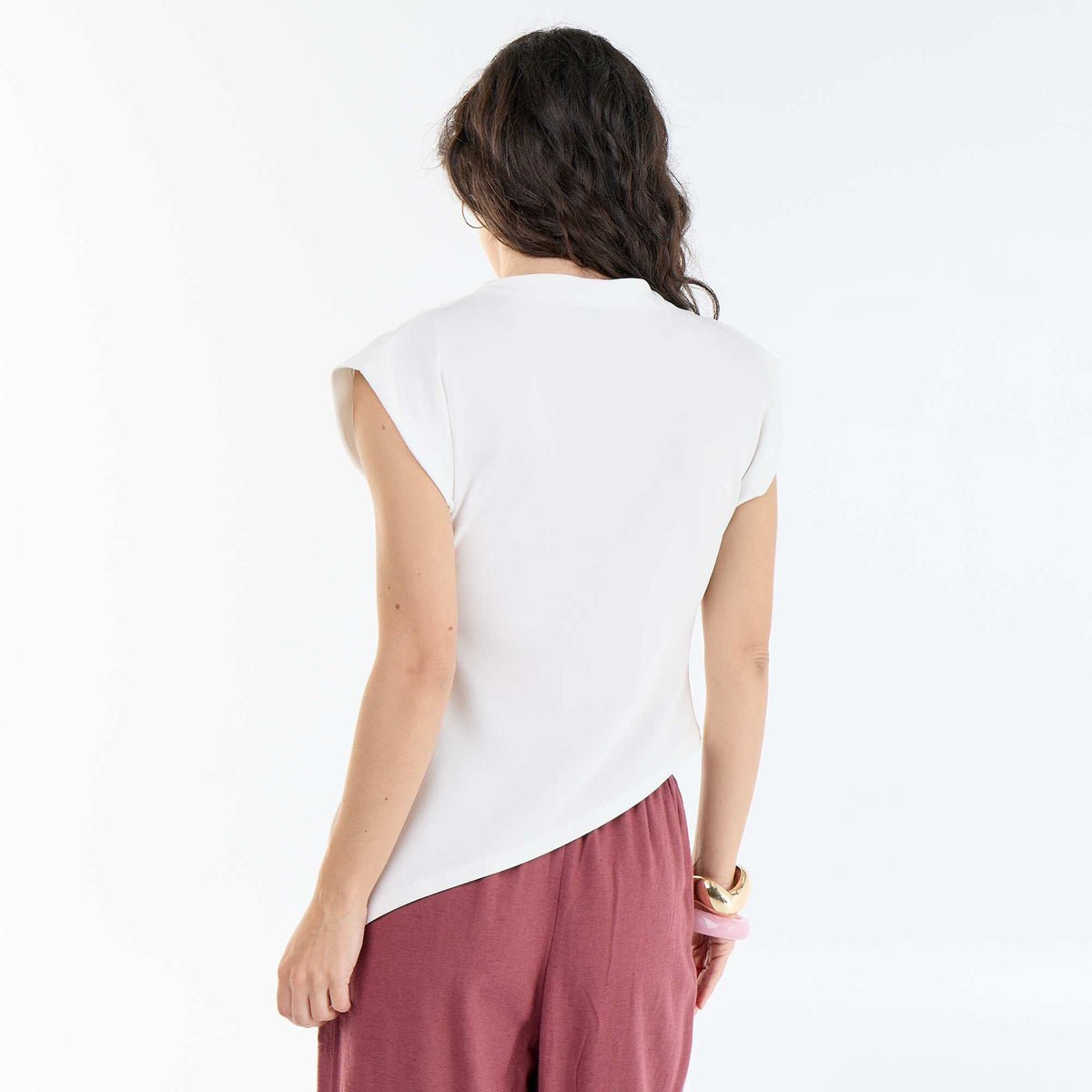 Camiseta sin mangas asimétrica BLANCO