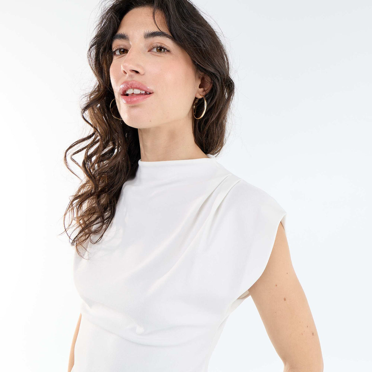 Camiseta sin mangas asimétrica BLANCO