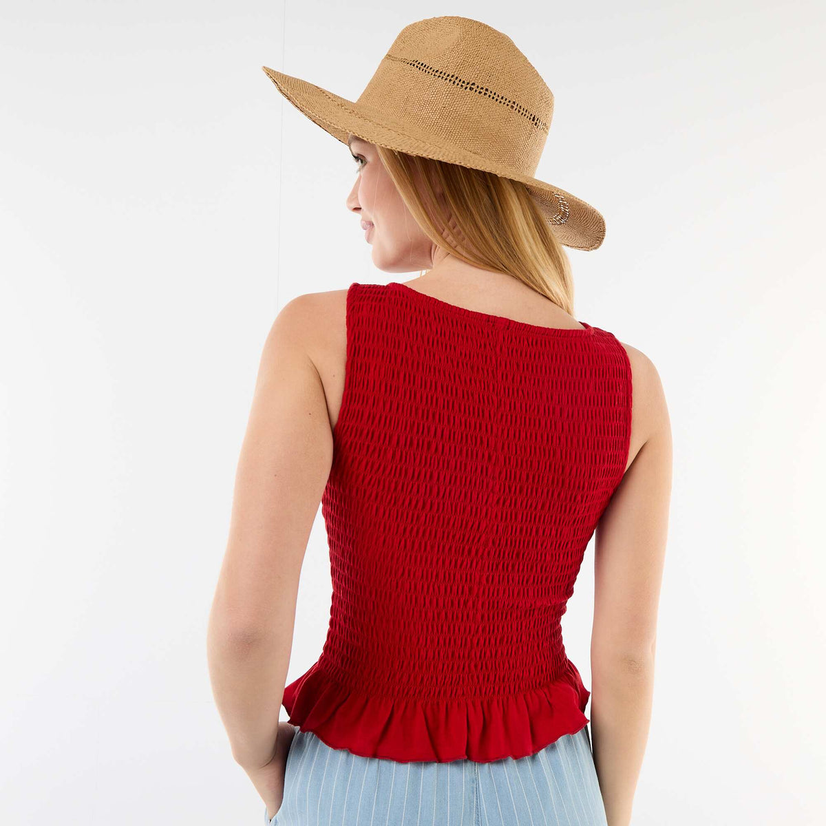 Camiseta sin mangas elástica ROJO