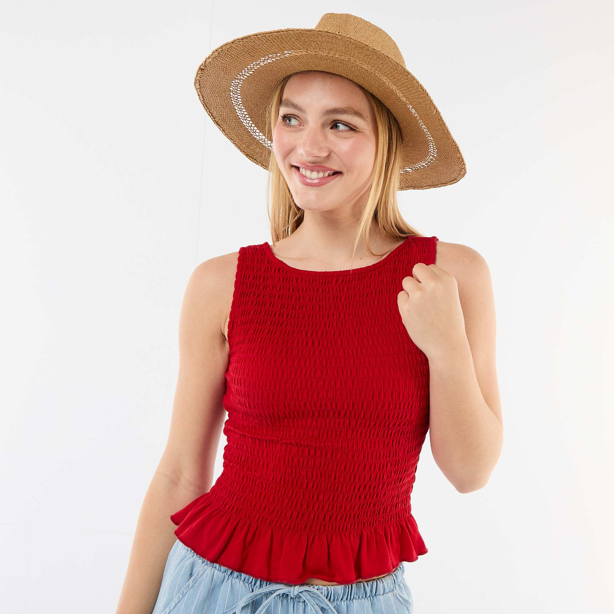 Camiseta sin mangas elástica ROJO