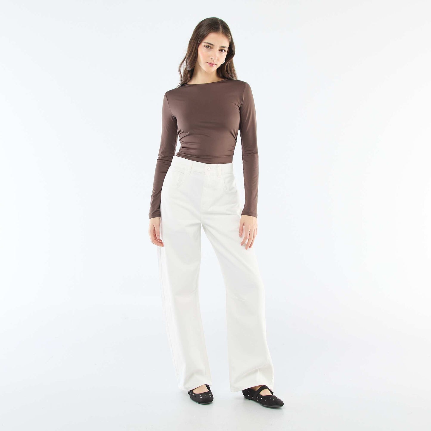 Camiseta espalda descubierta MARRON