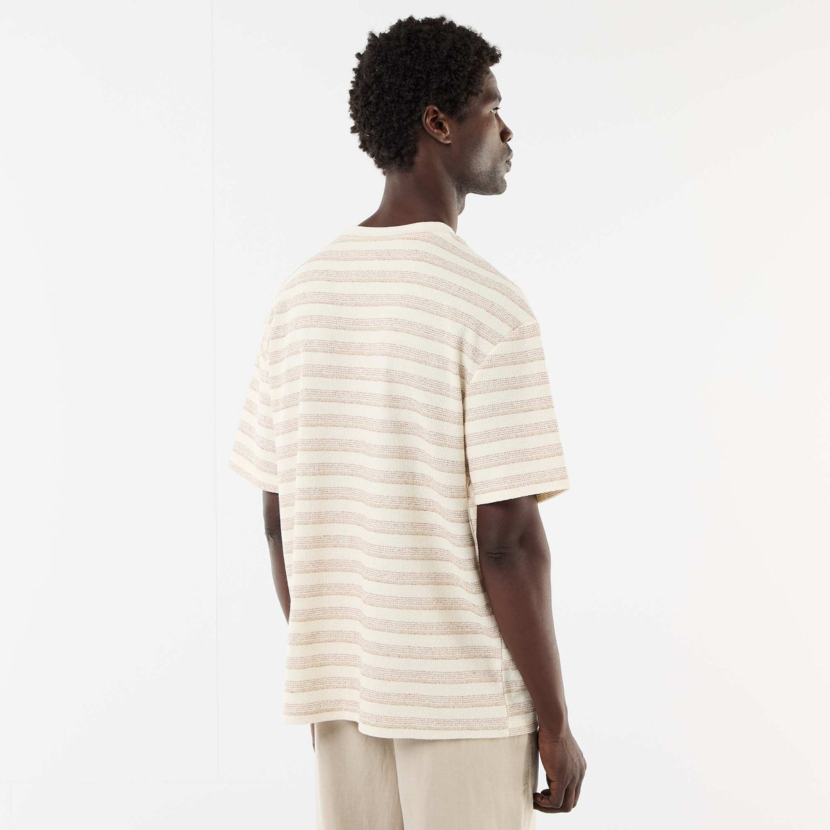Camiseta de punto de manga corta BEIGE