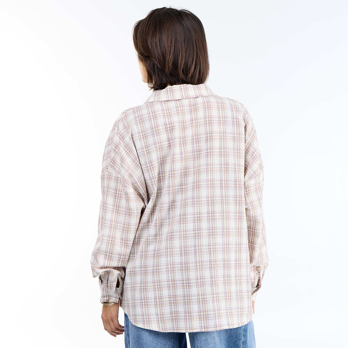 Camisa de cuadros BEIGE