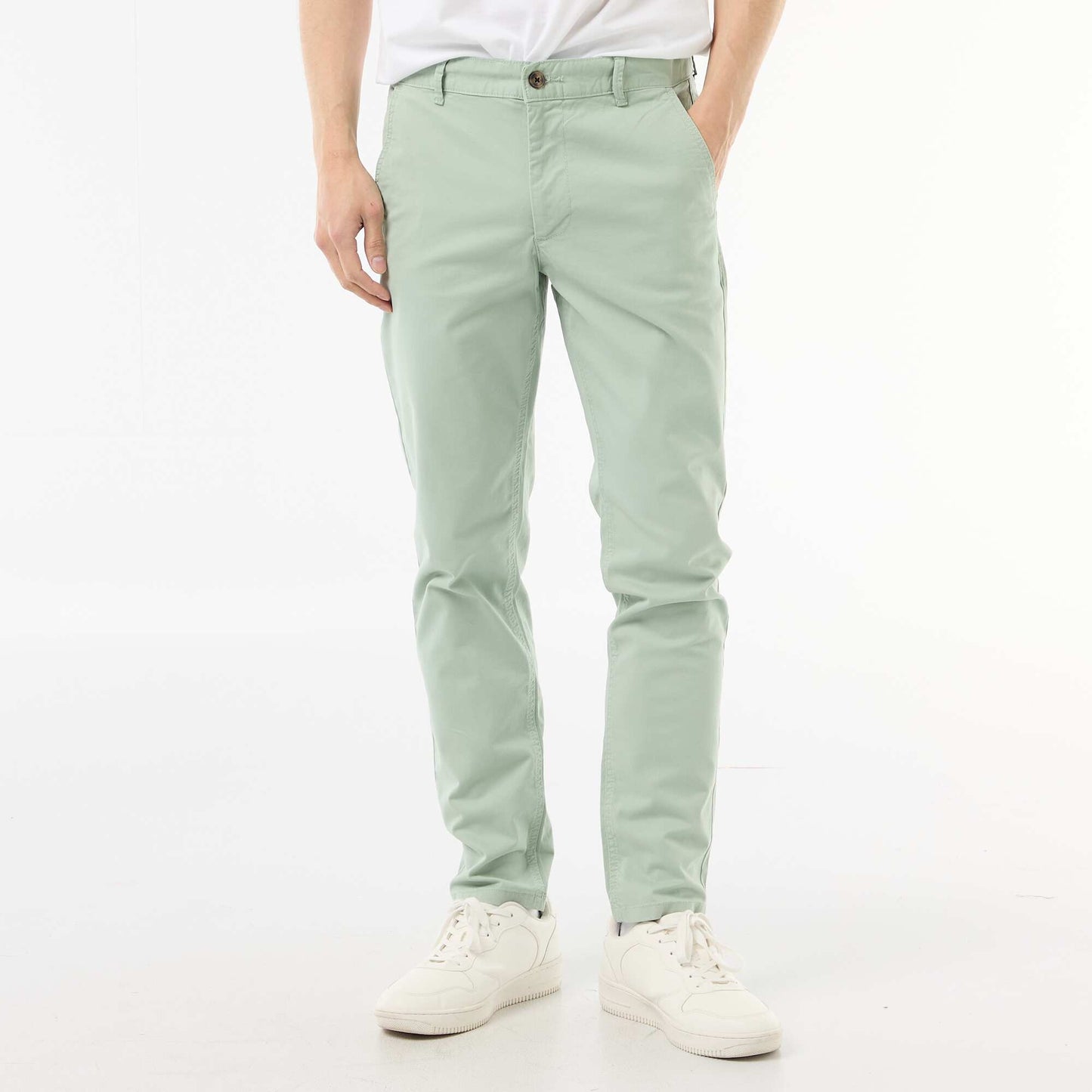 Pantalón chino slim VERDE
