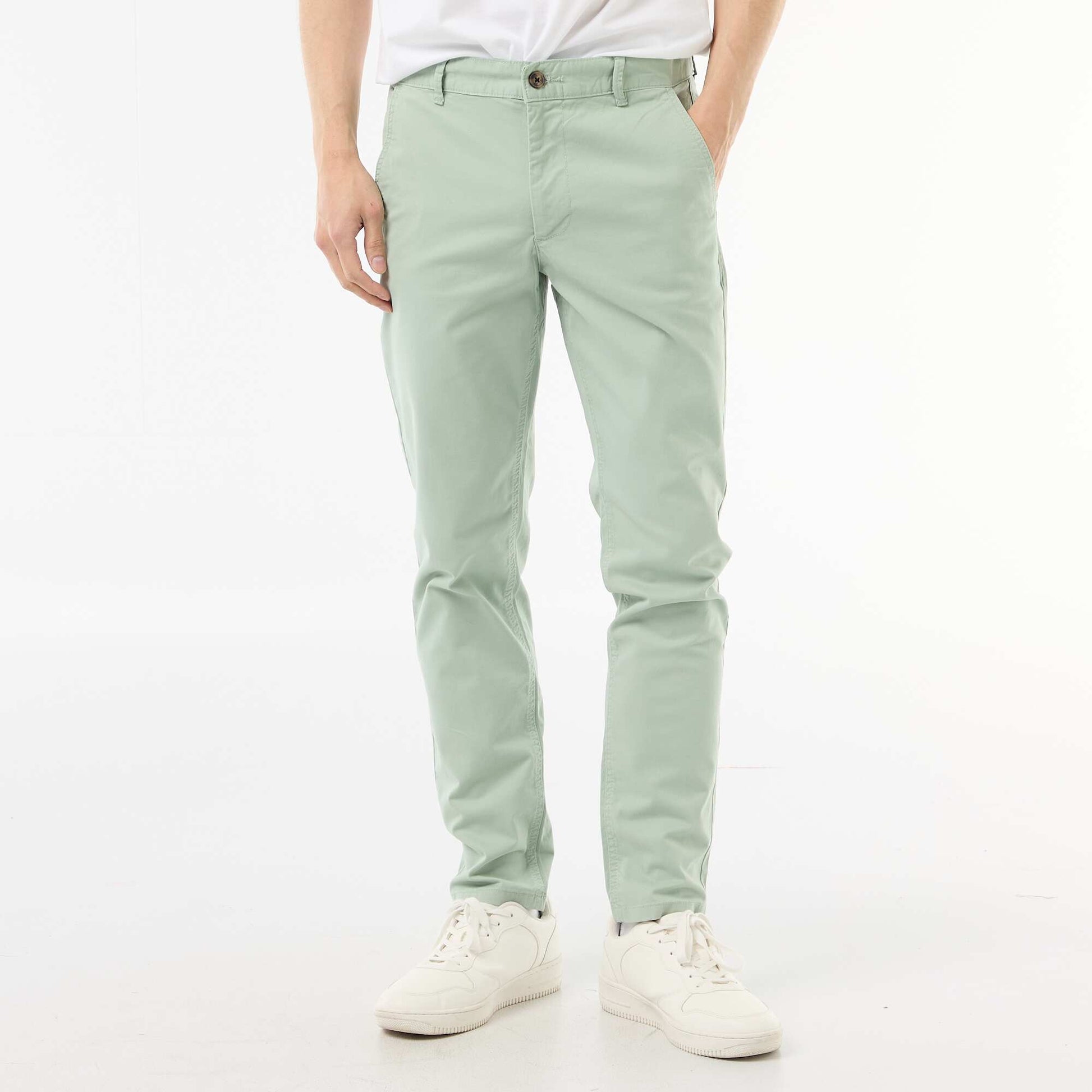Pantalón chino slim VERDE
