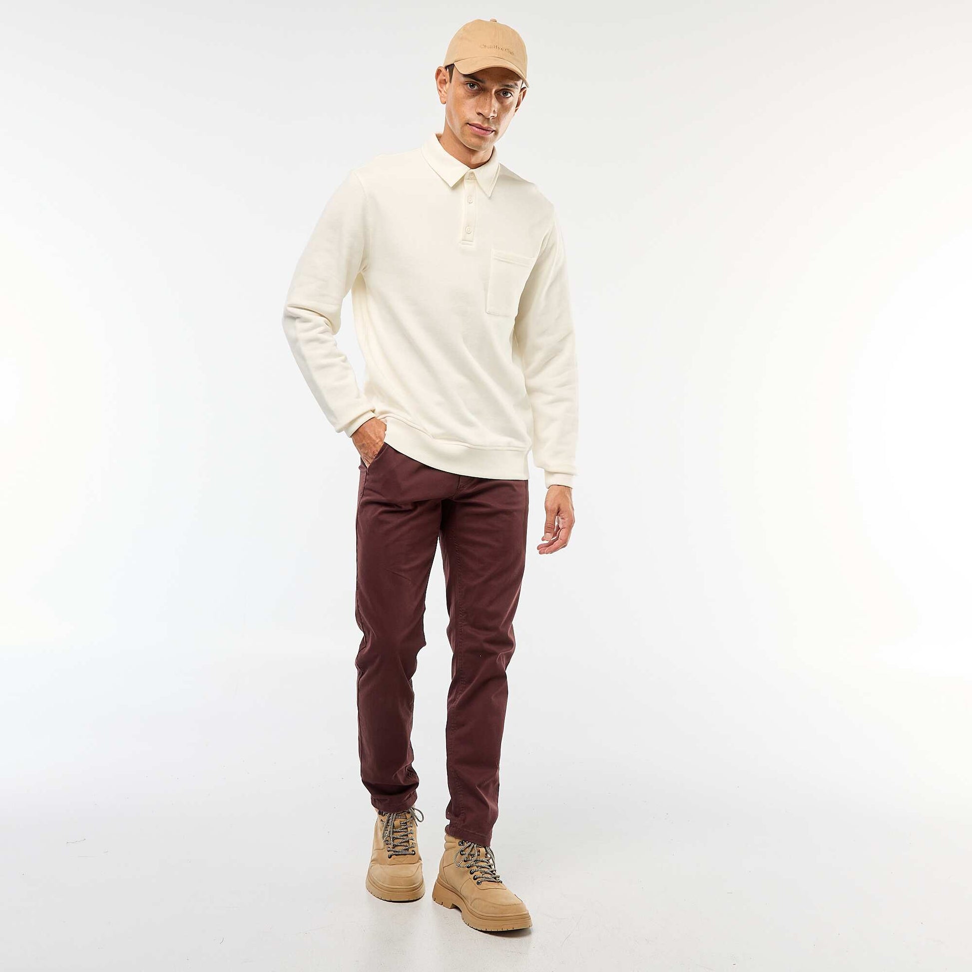 Pantalón chino slim ROJO