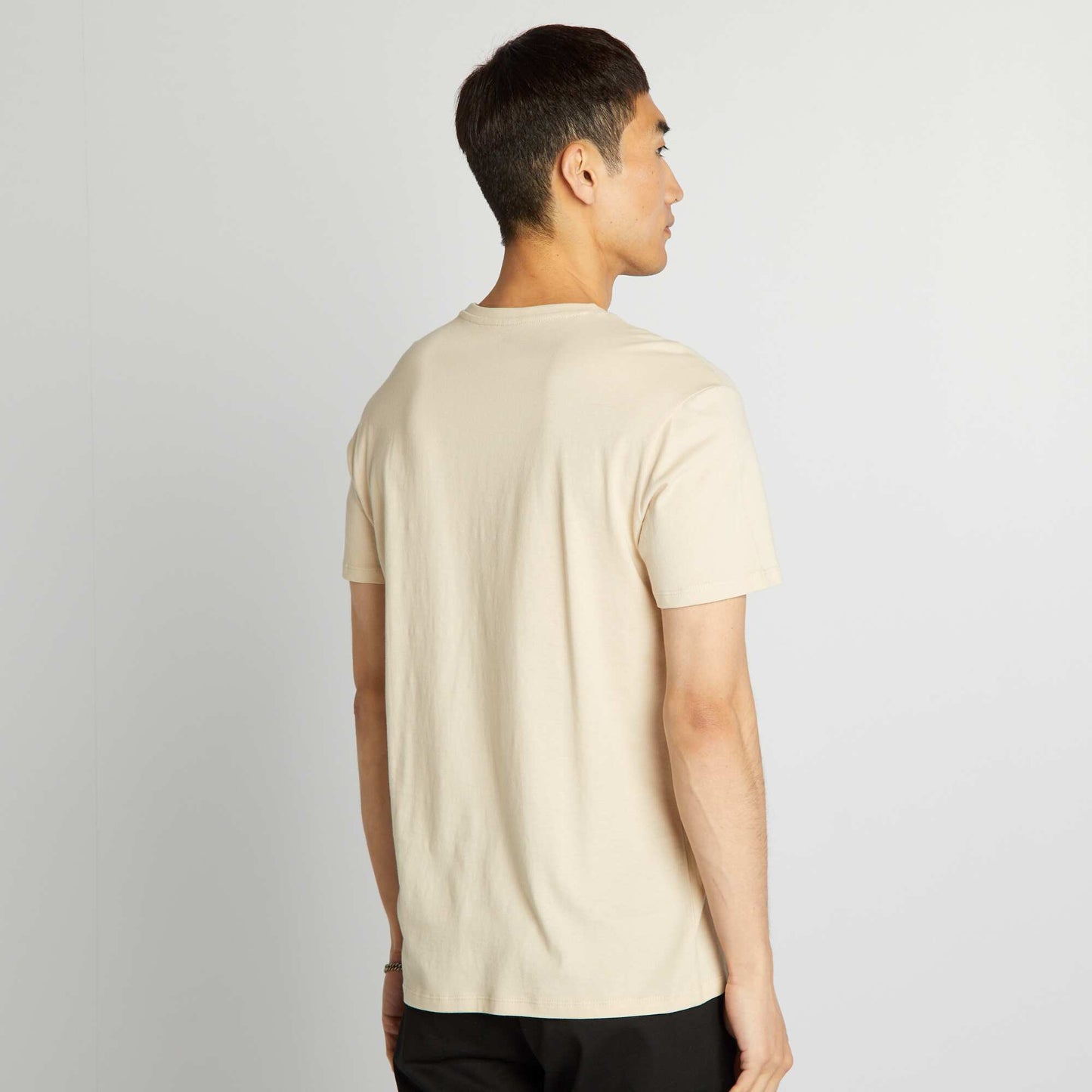 Camiseta recta de punto lisa BEIGE