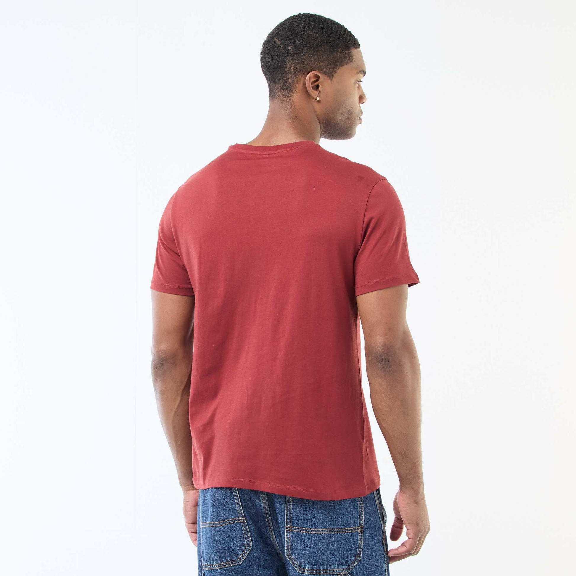 Camiseta recta de punto lisa ROJO