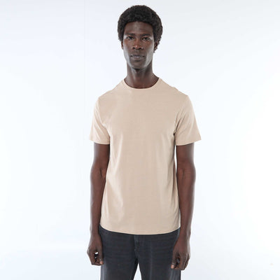 Camiseta recta de punto lisa BEIGE