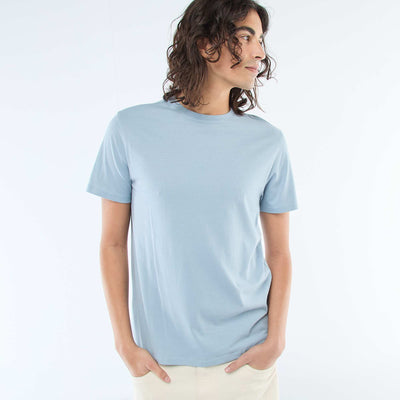 Camiseta recta de punto lisa AZUL