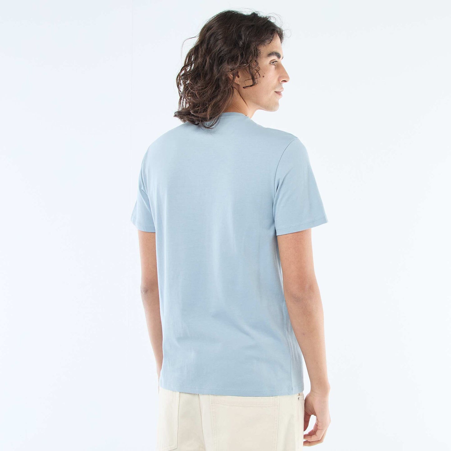 Camiseta recta de punto lisa AZUL