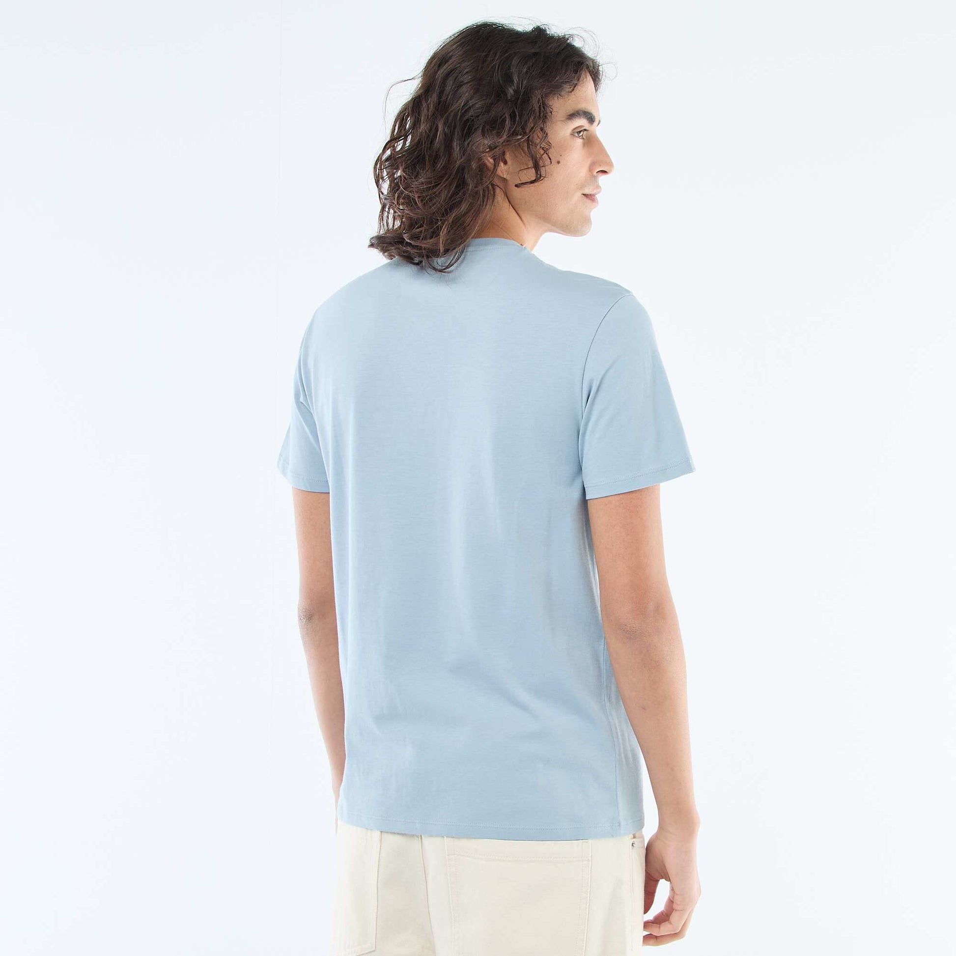 Camiseta recta de punto lisa AZUL