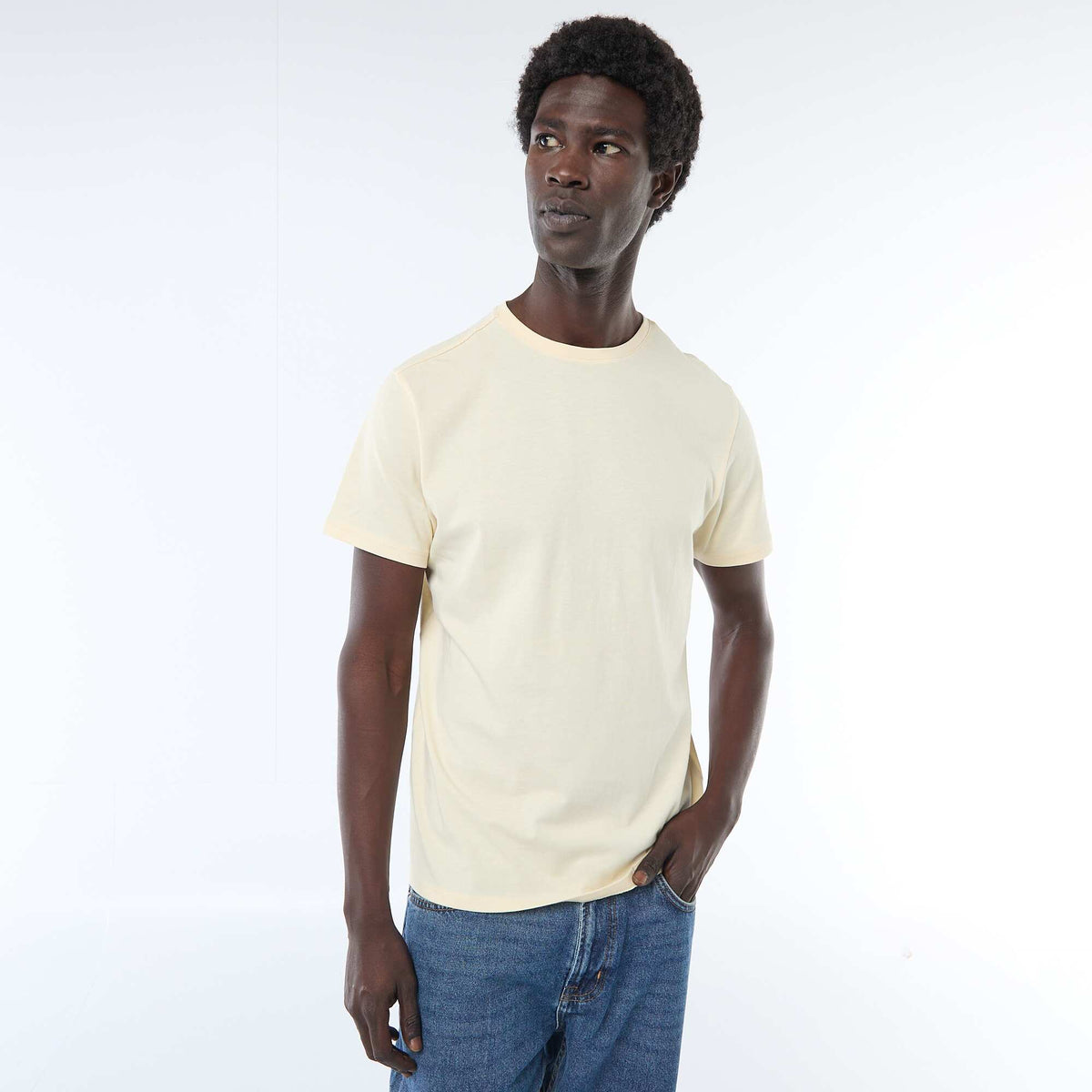 Camiseta recta de punto lisa AMARILLO