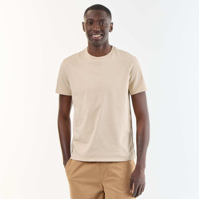 Camiseta recta de punto lisa BEIGE