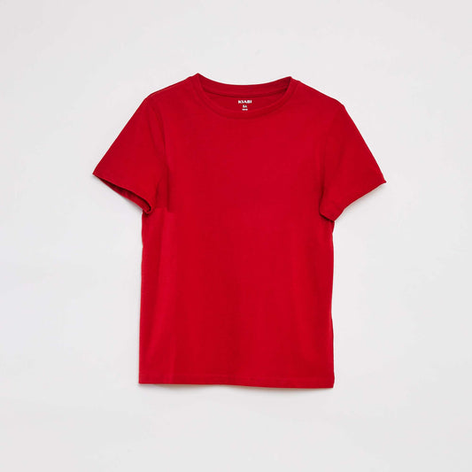 Camiseta básica de punto lisa ROJO