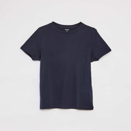 Camiseta básica de punto lisa AZUL